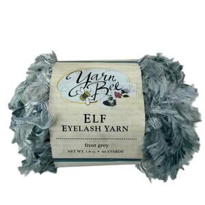 Yarn Bee Elf Eyelash Yarn Frost Grey 90195 1.8 oz 60.5 Yards Polyester